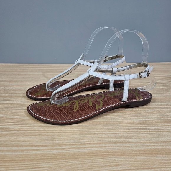 Sam Edelman Shoes - Sam Edelman Sandal Gigi Thong Womens White Leather Brown Size 7.5 Shoe